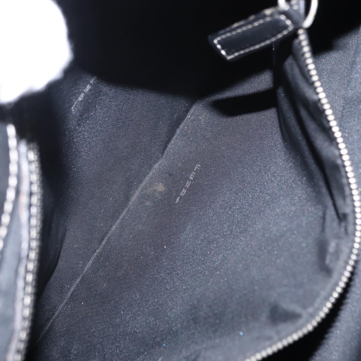 FENDI Studs Celeria Tote Bag Canvas Black Silver Auth 149482