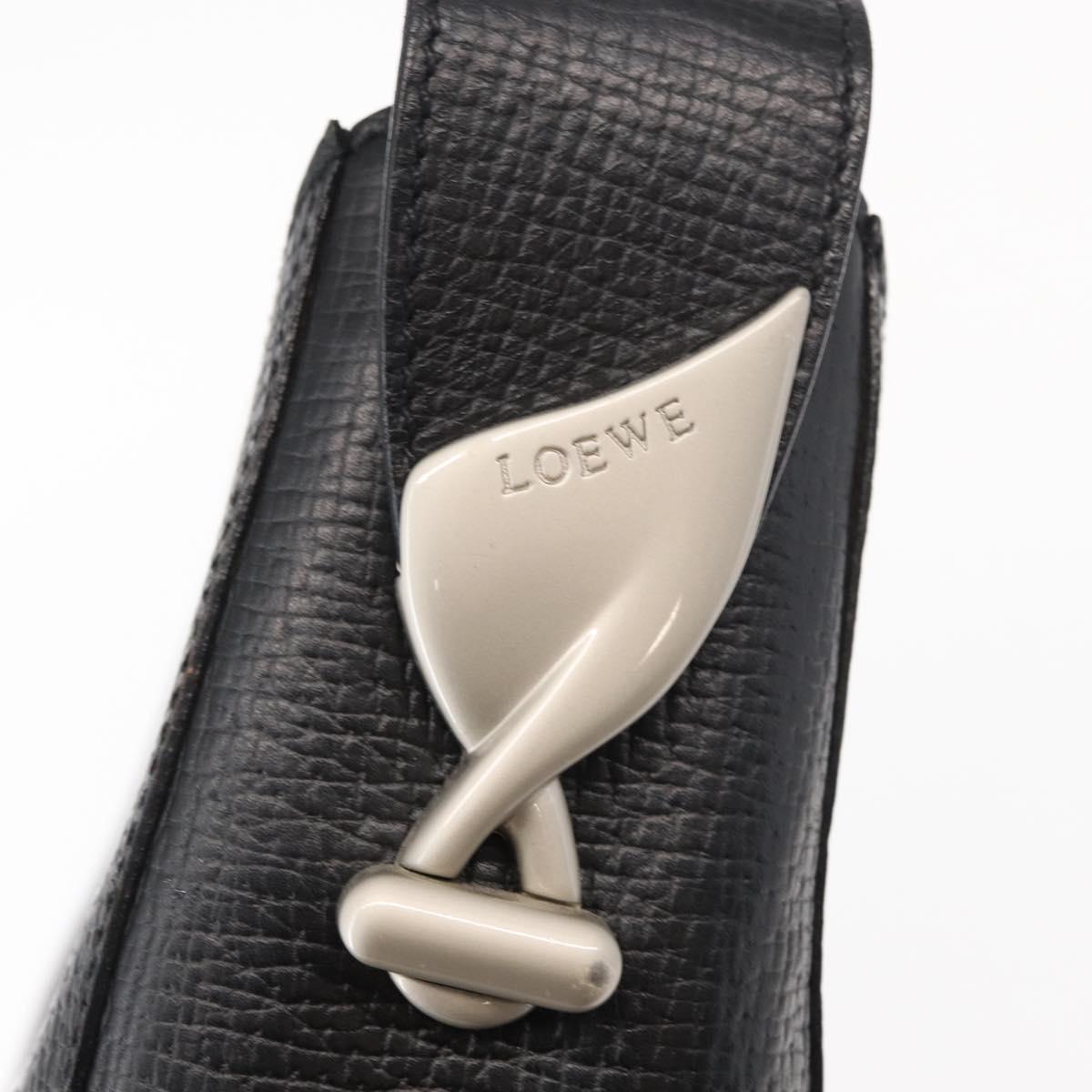 LOEWE Shoulder Bag Leather Black Auth 149483