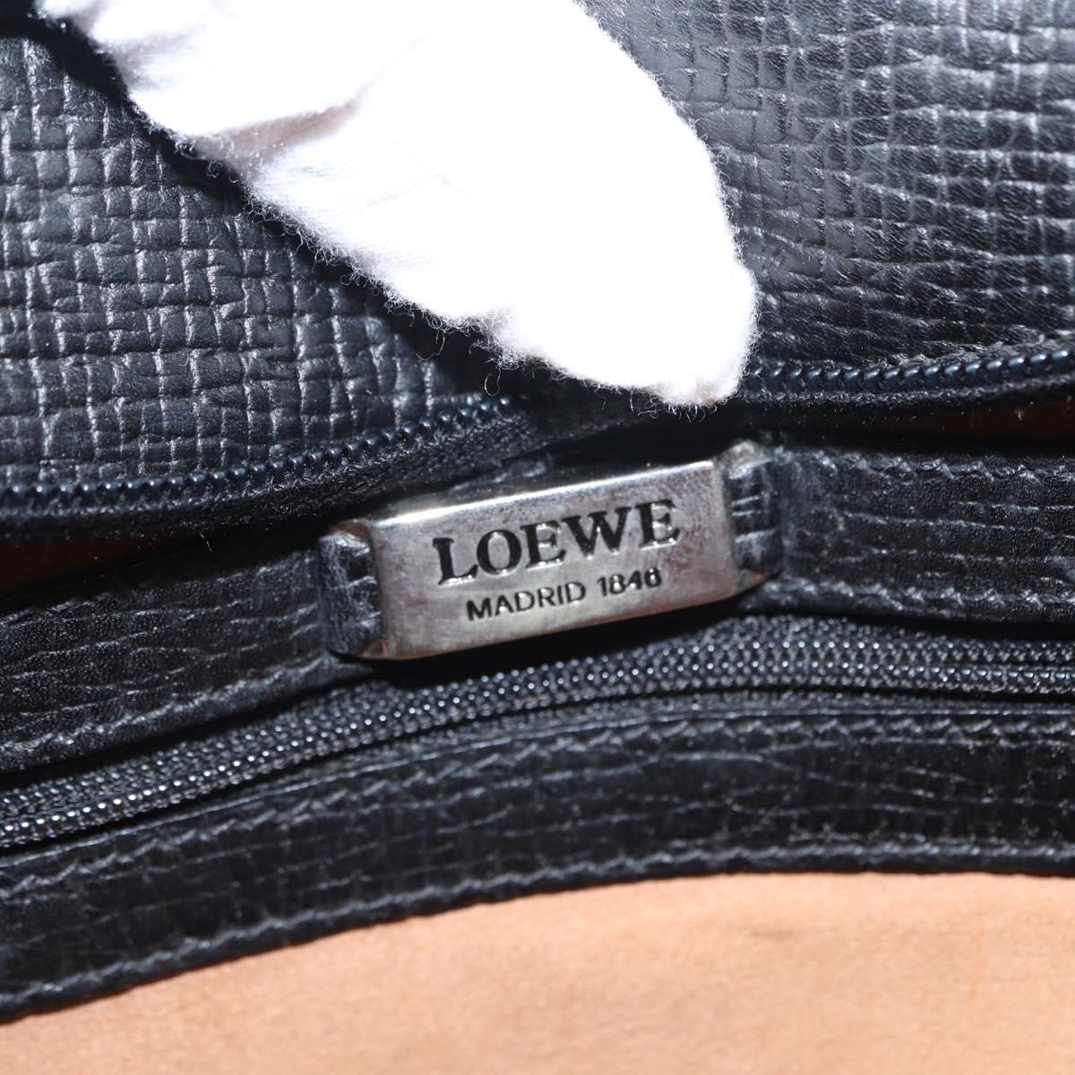 LOEWE Shoulder Bag Leather Black Auth 149483