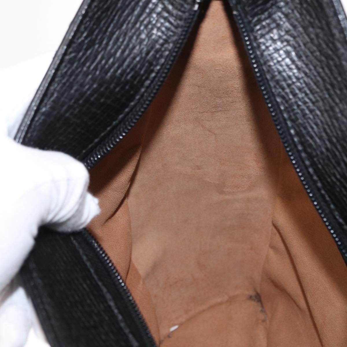 LOEWE Shoulder Bag Leather Black Auth 149483