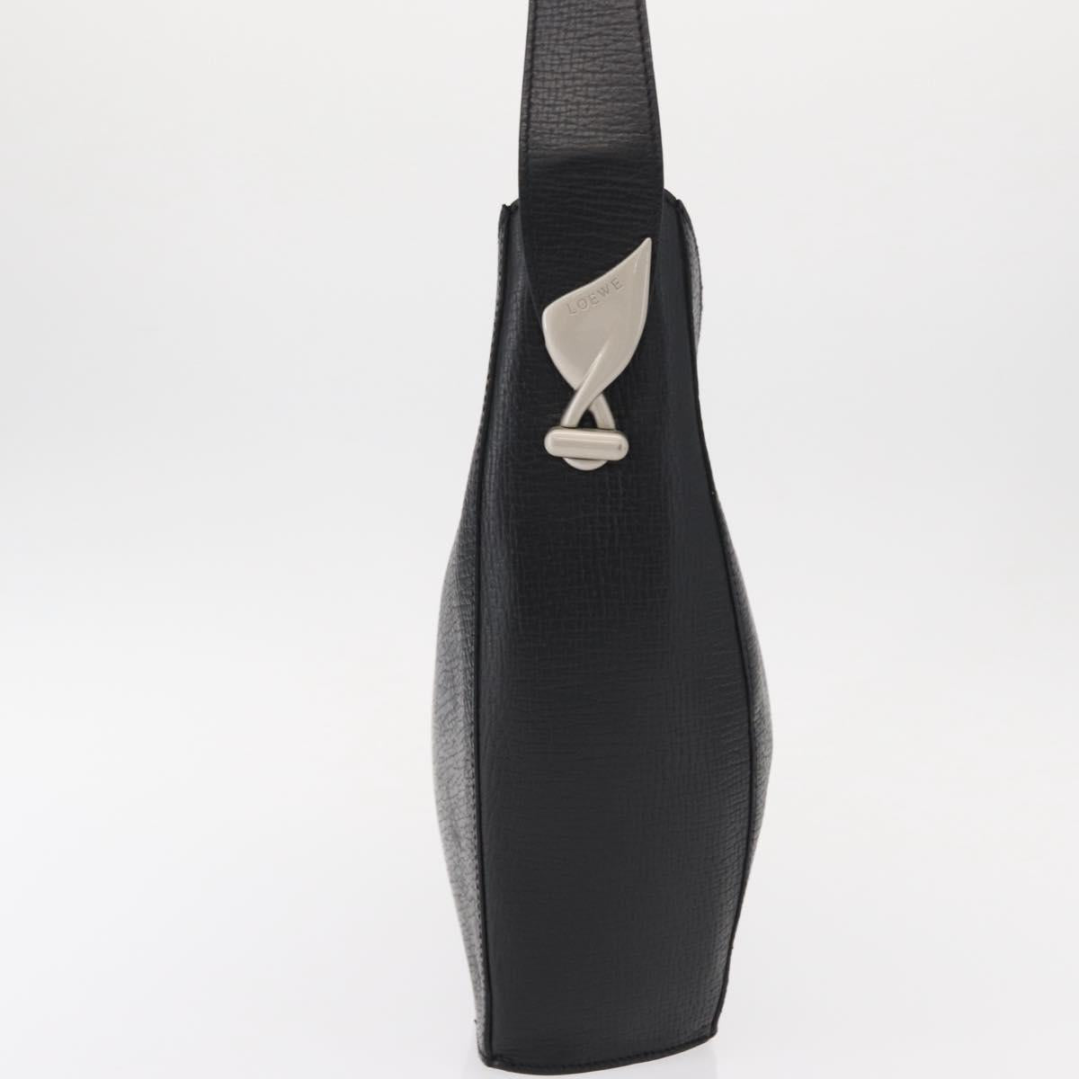 LOEWE Shoulder Bag Leather Black Auth 149483