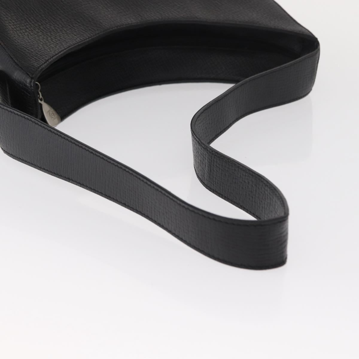 LOEWE Shoulder Bag Leather Black Auth 149483