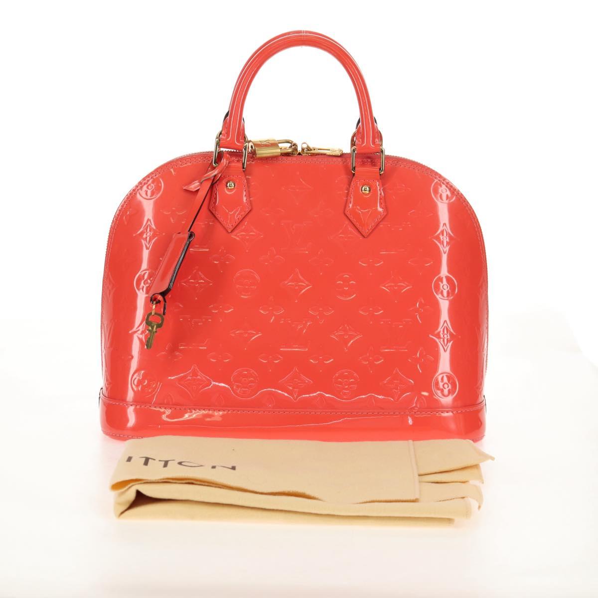 LOUIS VUITTON Monogram Vernis Alma PM Hand Bag Rose Rich M90256 LV Auth 149485V