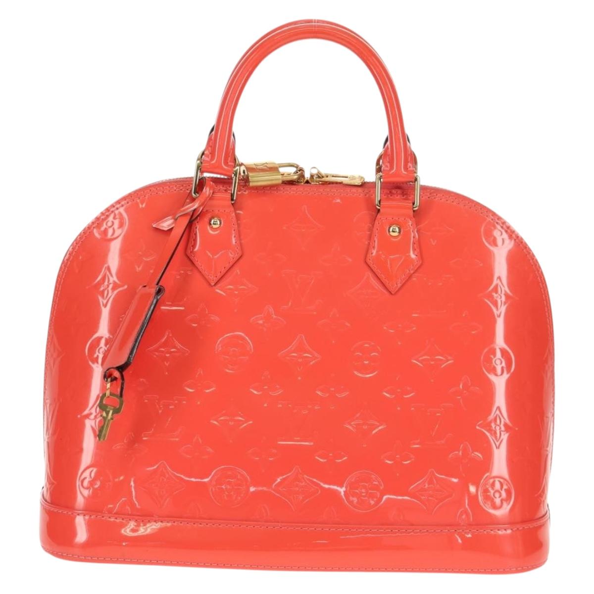 LOUIS VUITTON Monogram Vernis Alma PM Hand Bag Rose Rich M90256 LV Auth 149485V