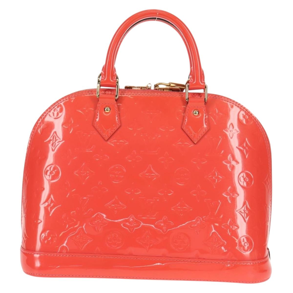 LOUIS VUITTON Monogram Vernis Alma PM Hand Bag Rose Rich M90256 LV Auth 149485V