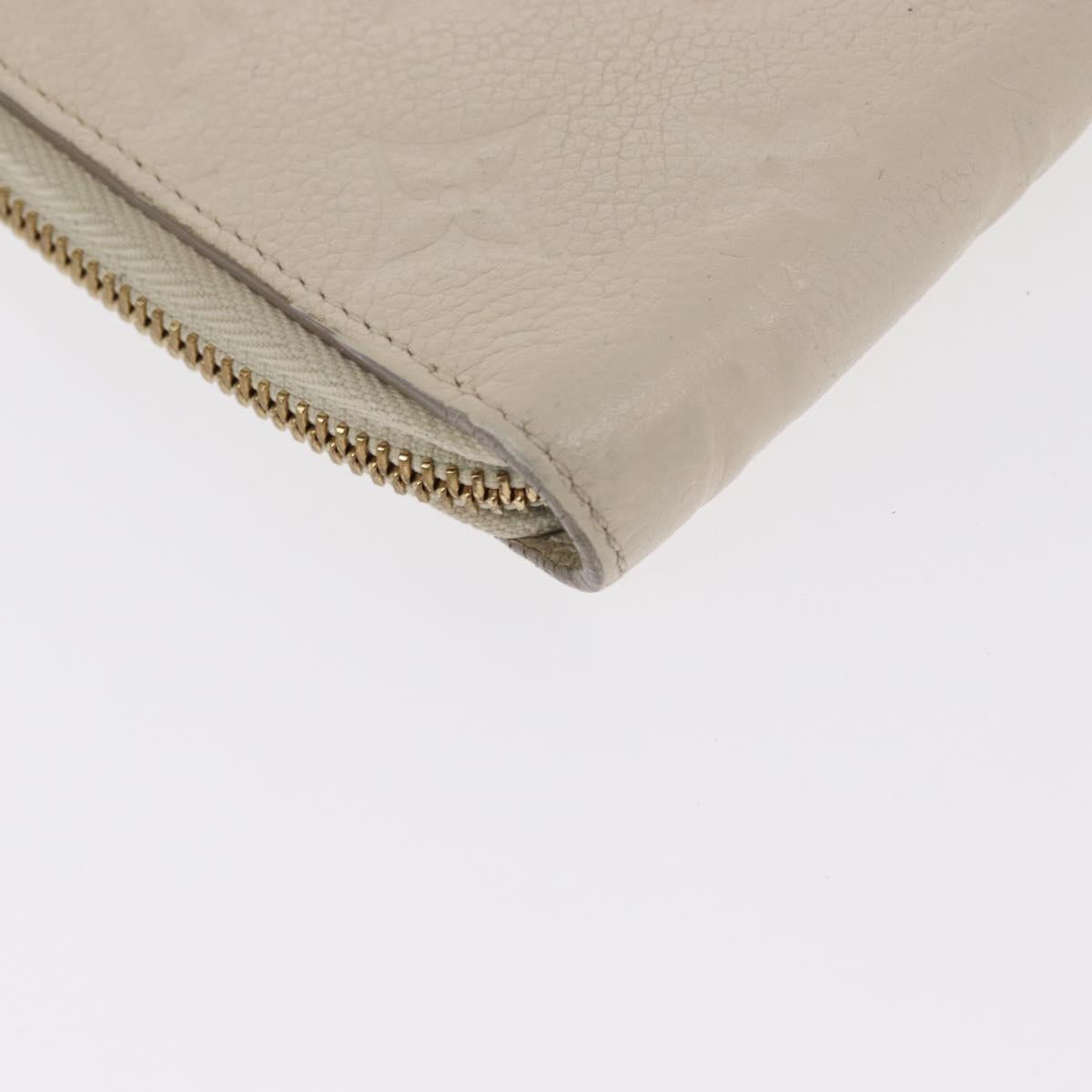 LOUIS VUITTON Monogram Empreinte Zippy Wallet White TN0146 LV Auth 149489