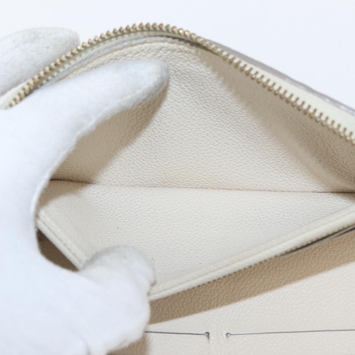 LOUIS VUITTON Monogram Empreinte Zippy Wallet White TN0146 LV Auth 149489