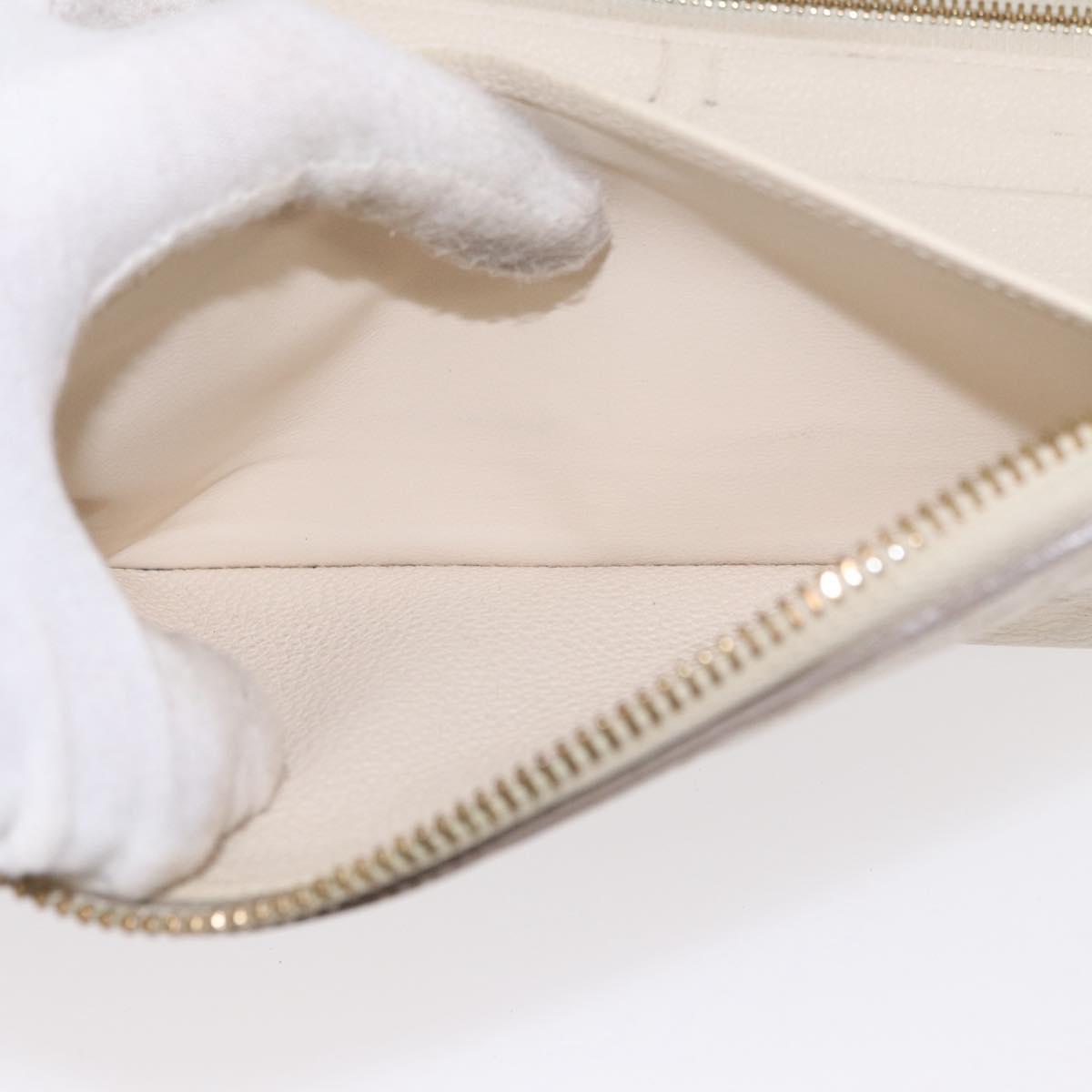 LOUIS VUITTON Monogram Empreinte Zippy Wallet White TN0146 LV Auth 149489