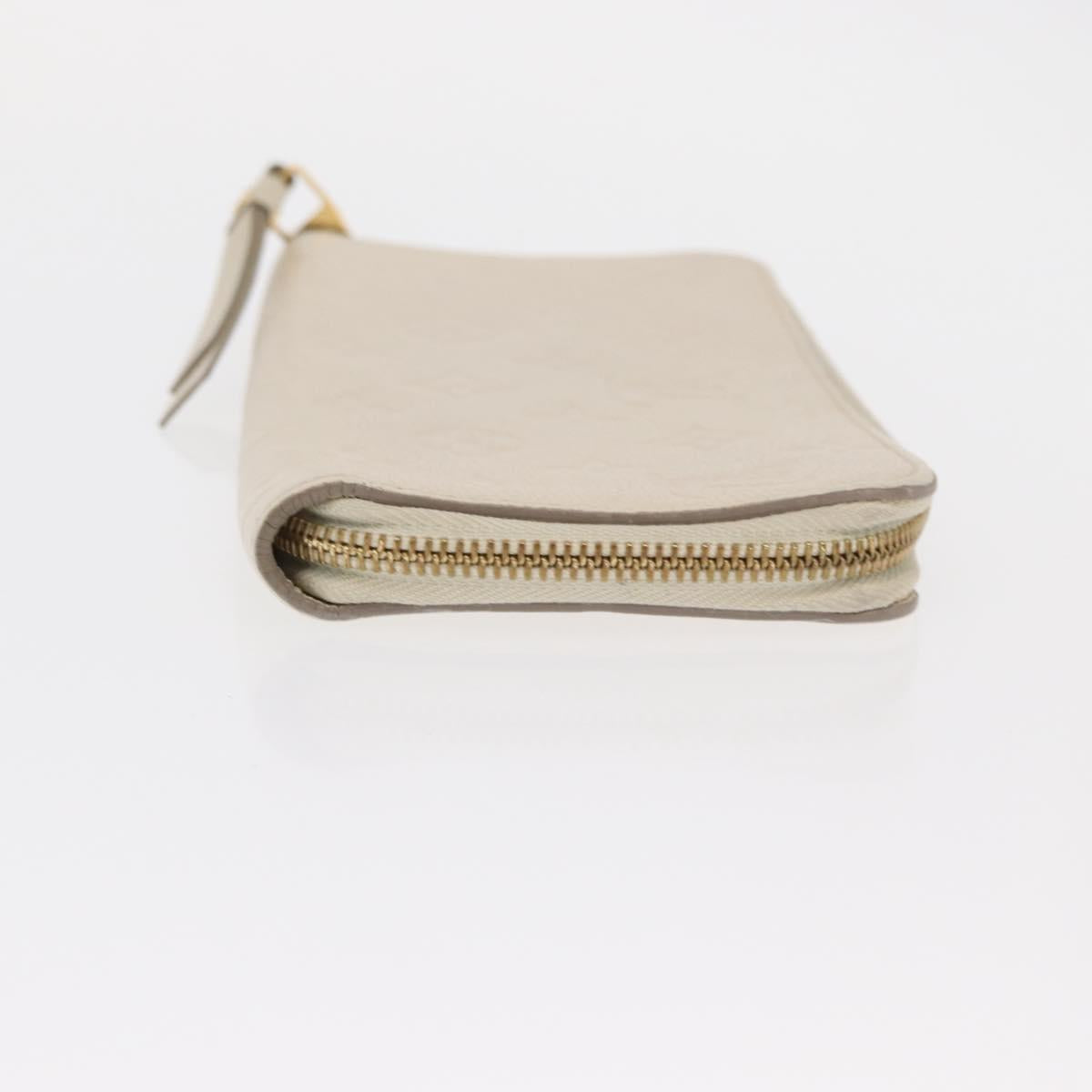 LOUIS VUITTON Monogram Empreinte Zippy Wallet White TN0146 LV Auth 149489