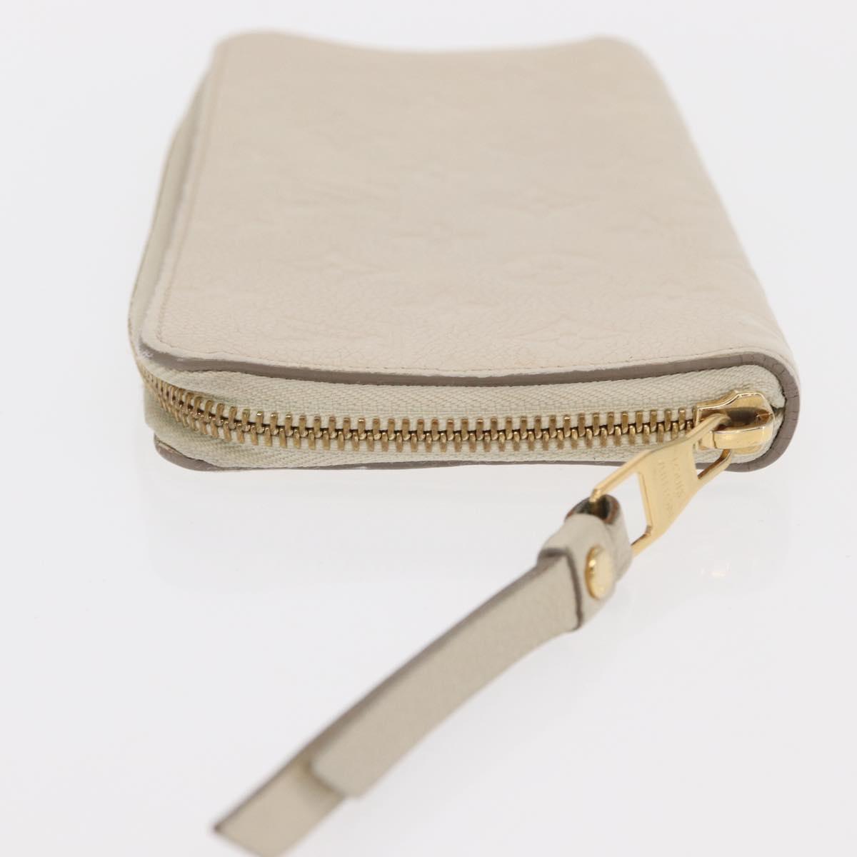 LOUIS VUITTON Monogram Empreinte Zippy Wallet White TN0146 LV Auth 149489