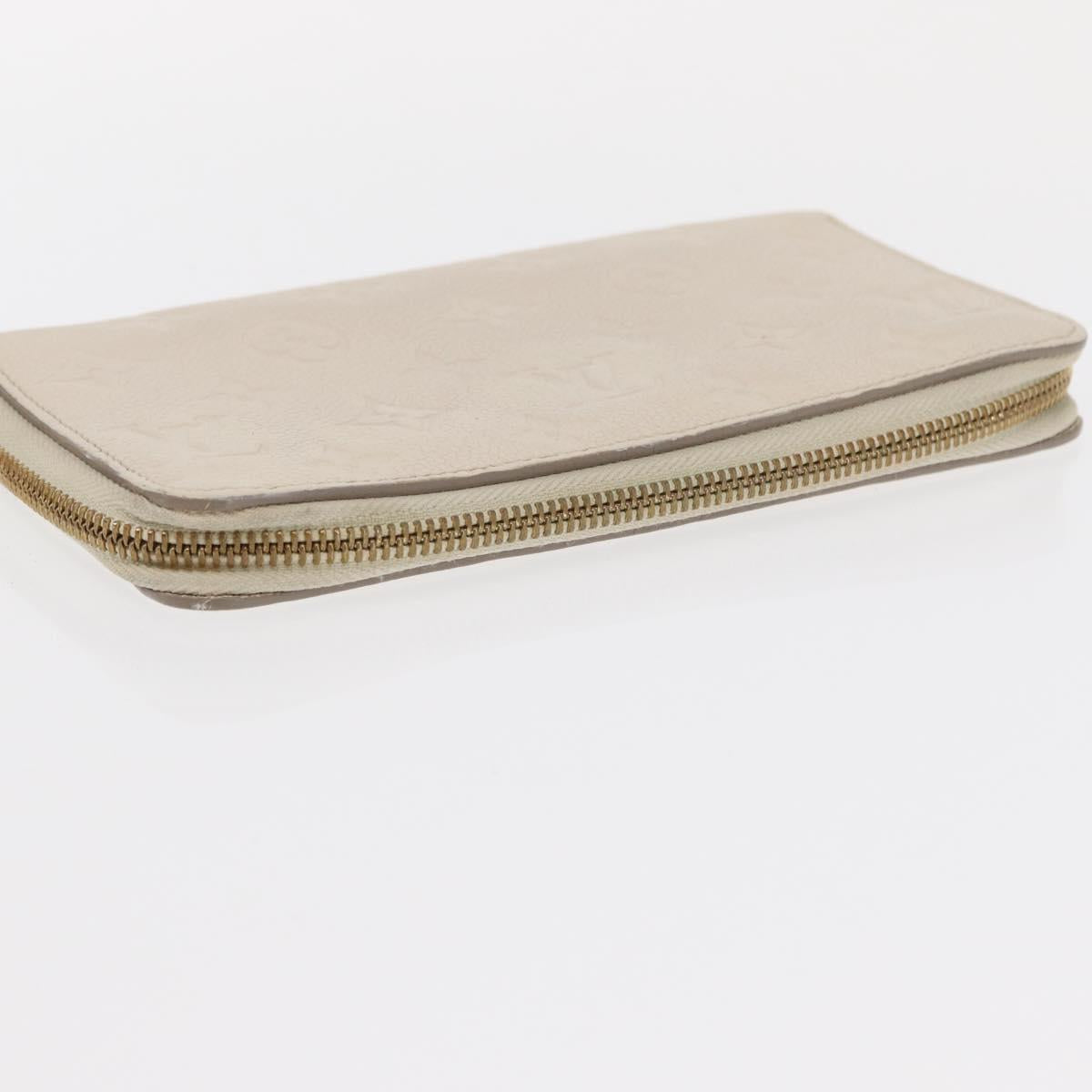 LOUIS VUITTON Monogram Empreinte Zippy Wallet White TN0146 LV Auth 149489
