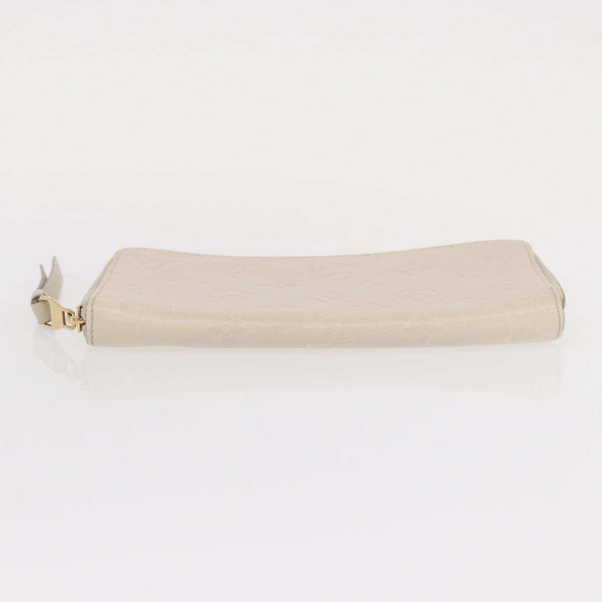 LOUIS VUITTON Monogram Empreinte Zippy Wallet White TN0146 LV Auth 149489