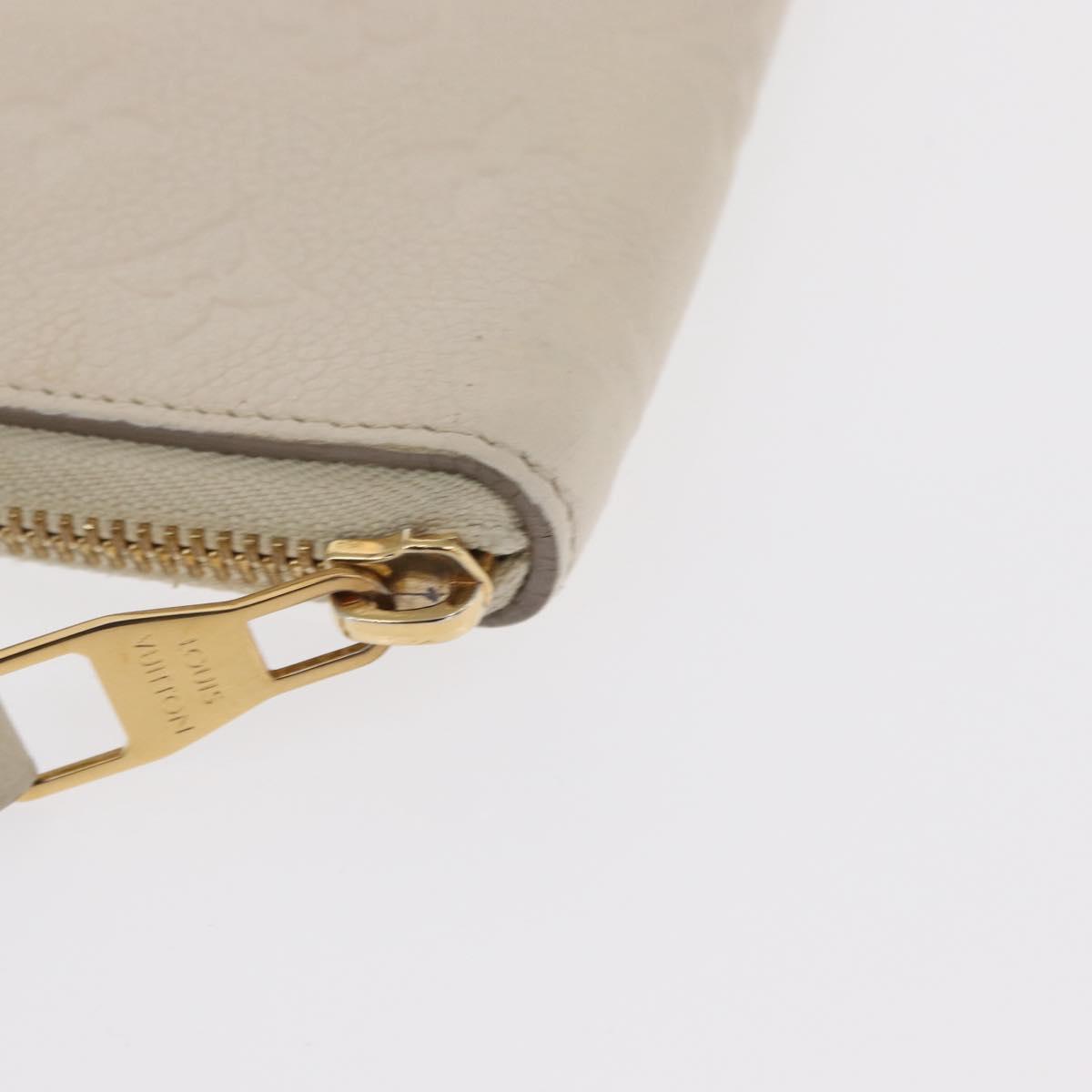 LOUIS VUITTON Monogram Empreinte Zippy Wallet White TN0146 LV Auth 149489