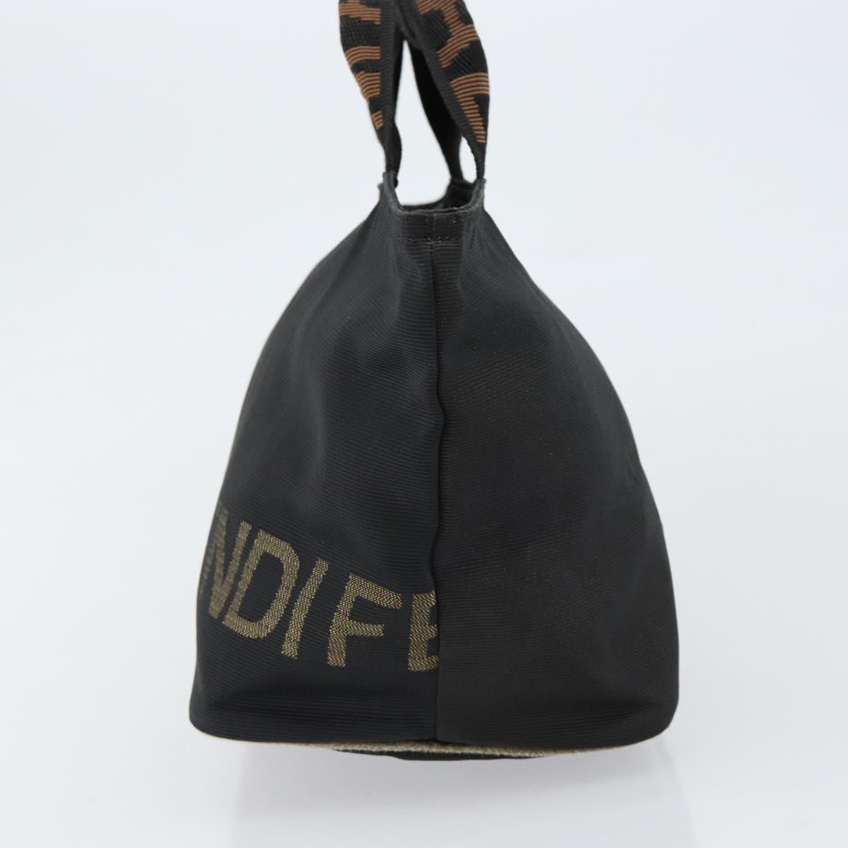 FENDI Hand Bag Nylon Black Auth 149492