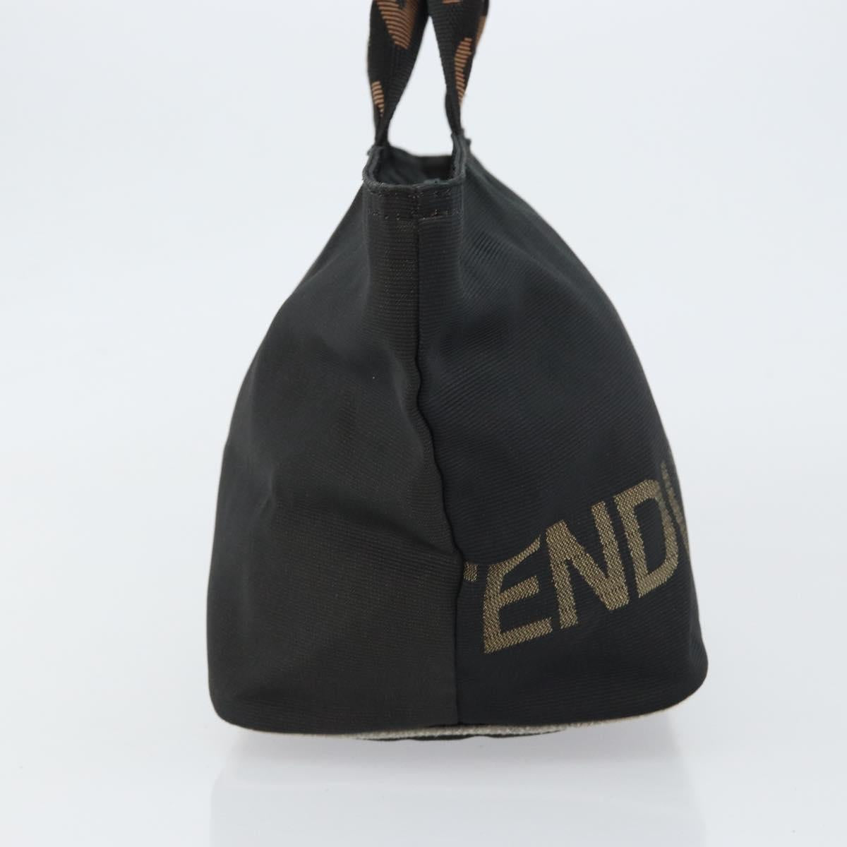 FENDI Hand Bag Nylon Black Auth 149492