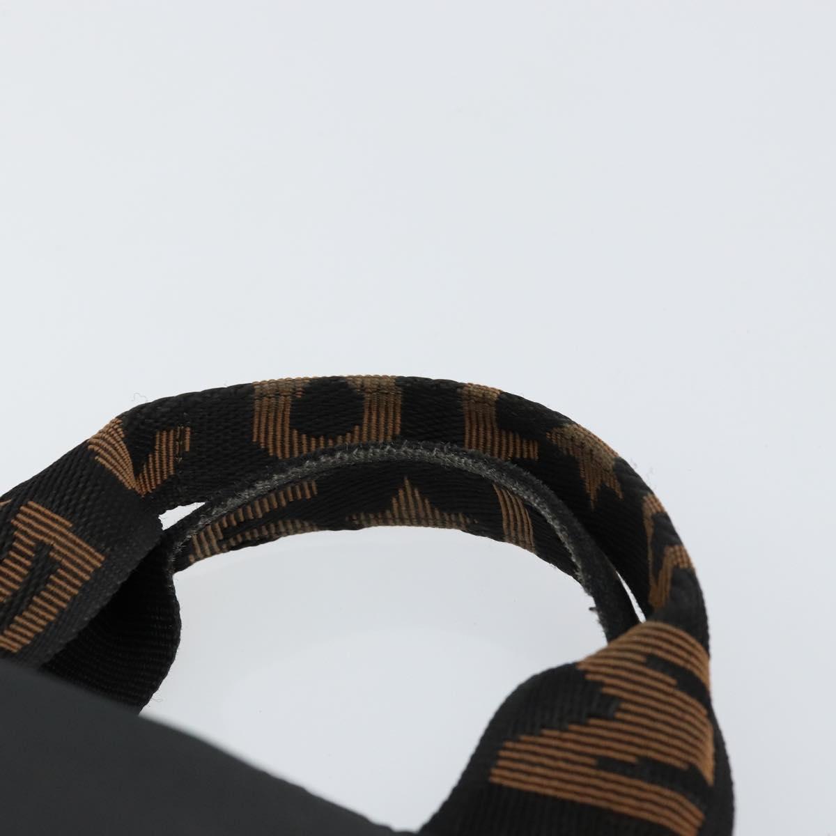 FENDI Hand Bag Nylon Black Auth 149492