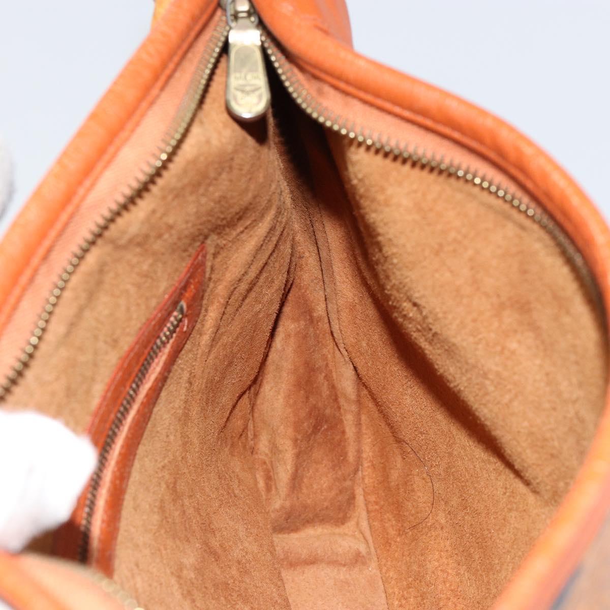 MCM Logogram Vicetos Shoulder Bag PVC Leather Brown Gold Auth 149501