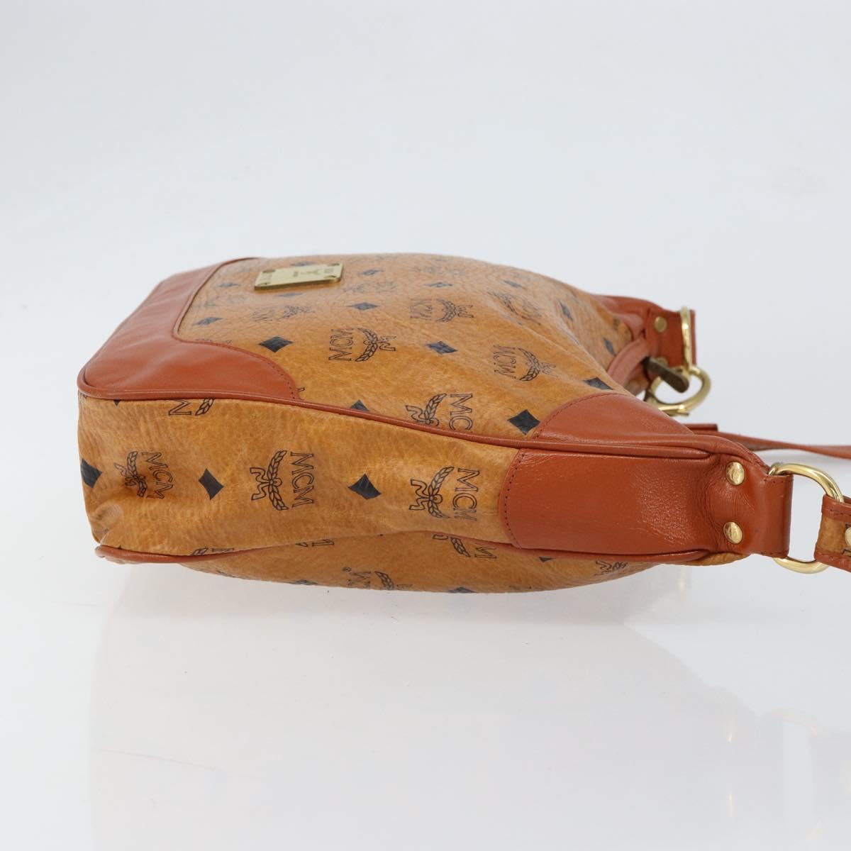 MCM Logogram Vicetos Shoulder Bag PVC Leather Brown Gold Auth 149501