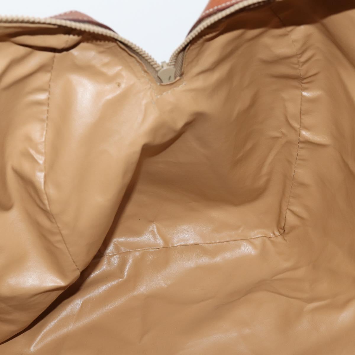 CELINE Macadam Canvas Boston Bag PVC Brown Gold Auth 149509