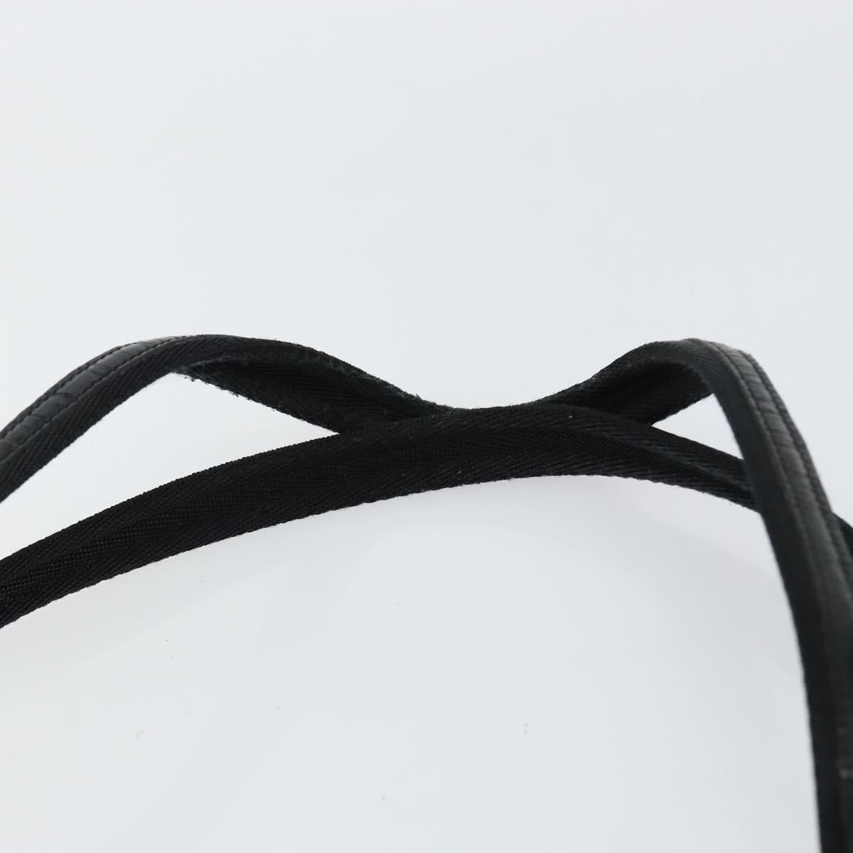 PRADA Tote Bag Nylon Black Silver Auth 149512