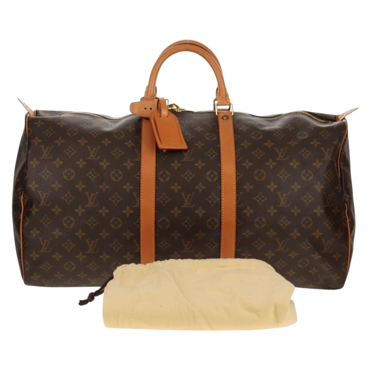 LOUIS VUITTON Monogram Keepall 55 Boston Bag M41424 LV Auth 149515AV