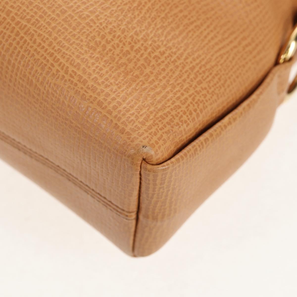 LOEWE Shoulder Bag Leather Beige Gold Auth 149518V