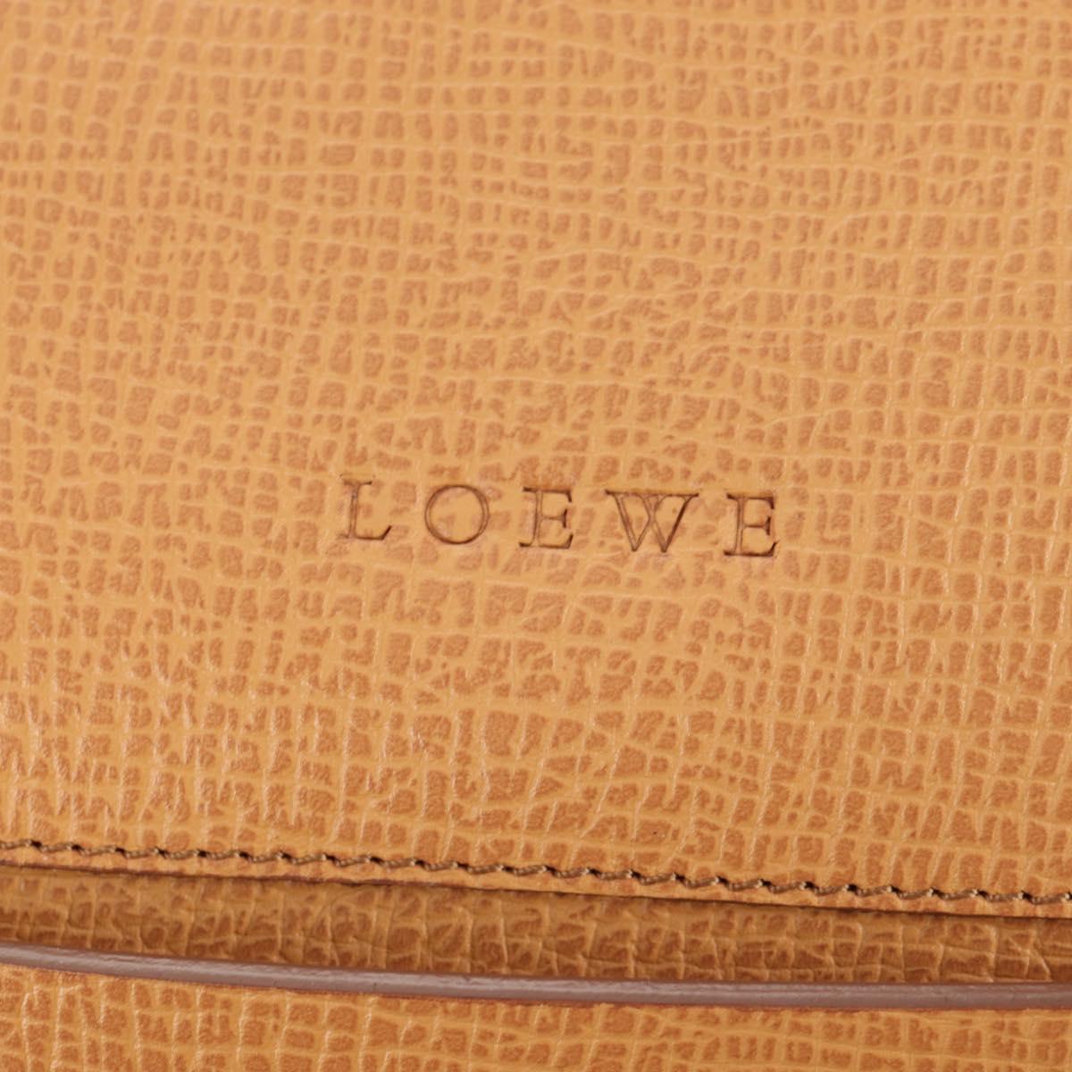 LOEWE Shoulder Bag Leather Beige Gold Auth 149518V