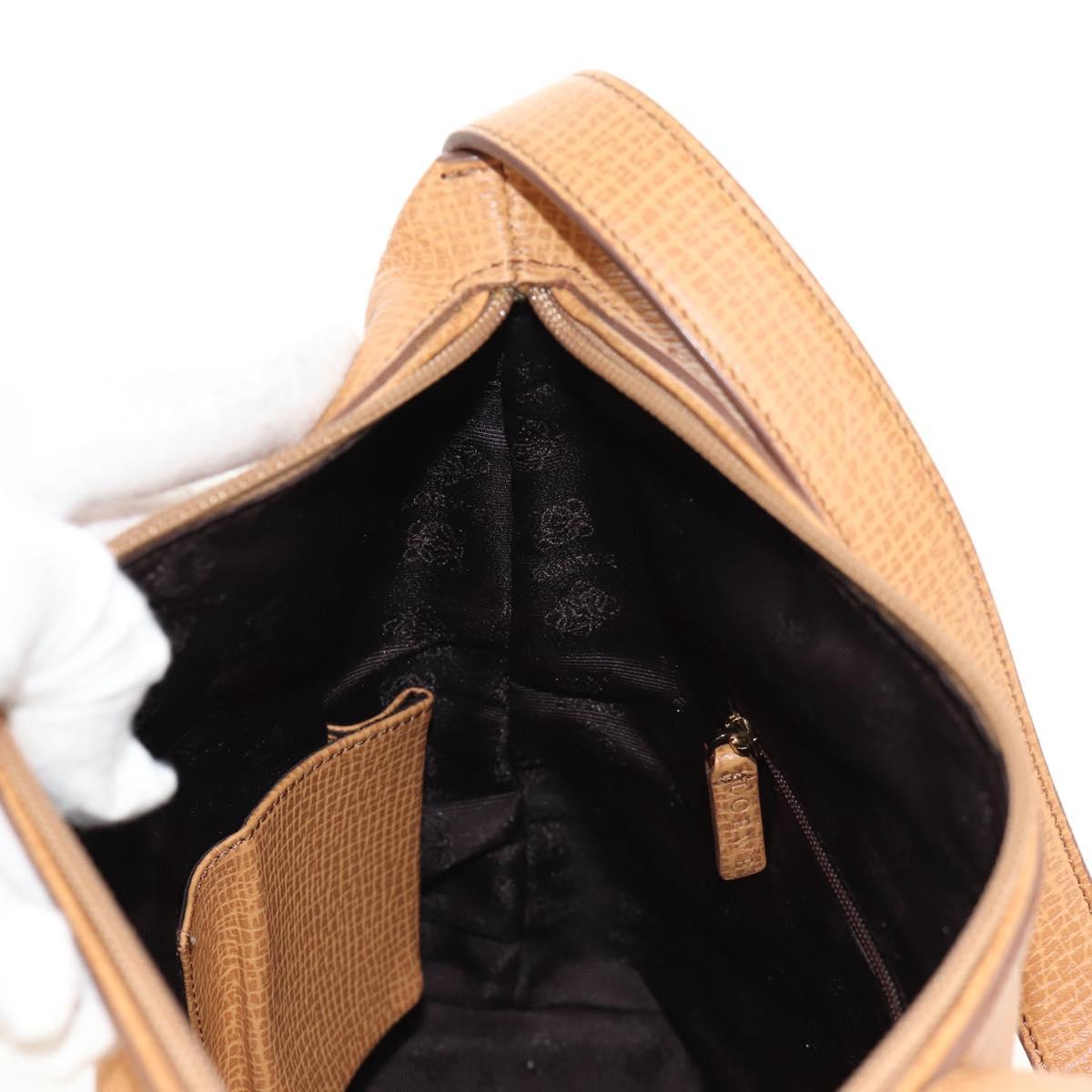 LOEWE Shoulder Bag Leather Beige Gold Auth 149518V