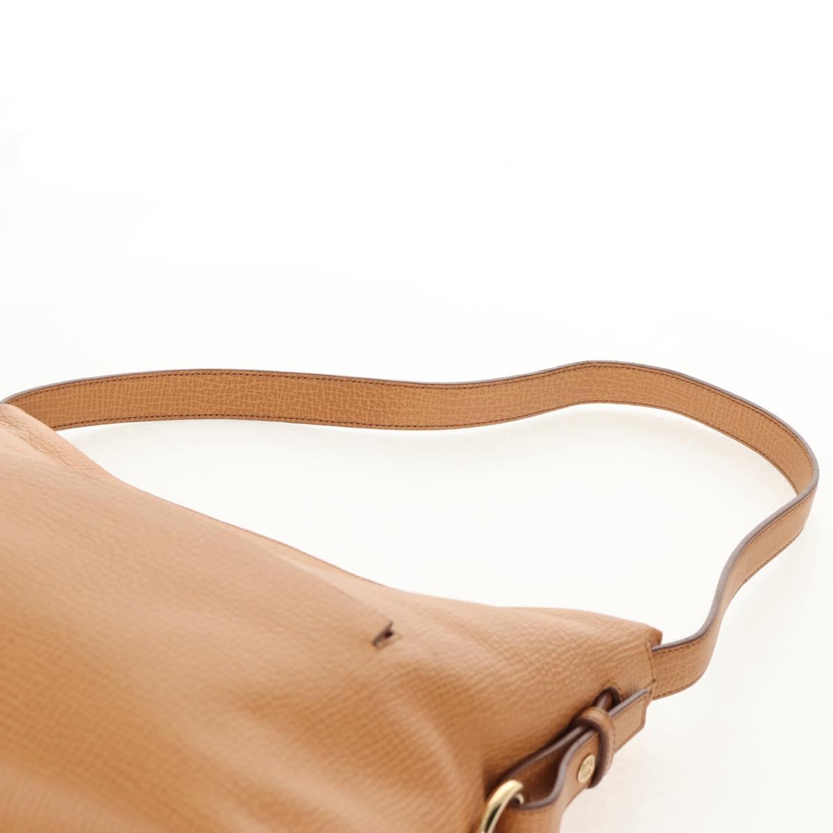 LOEWE Shoulder Bag Leather Beige Gold Auth 149518V