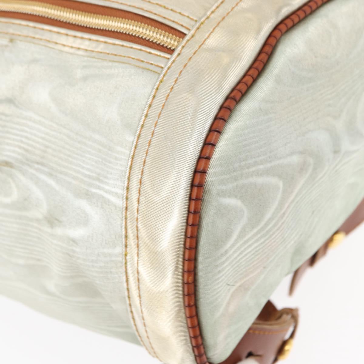 LOEWE Backpack Coated Canvas Gold Silver Auth 149520