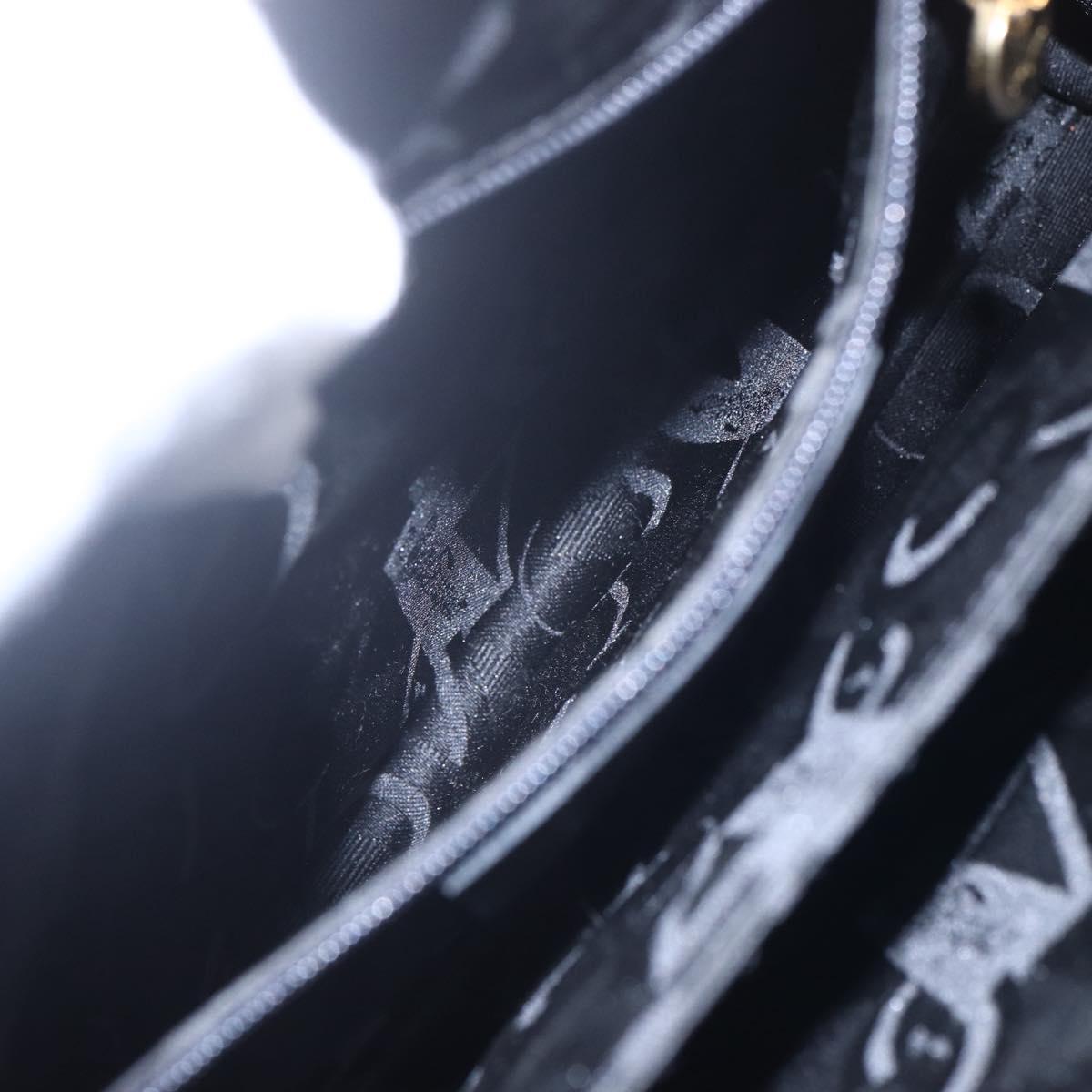 Salvatore Ferragamo Gancini Hand Bag Leather 2way Navy Gold Auth 149521