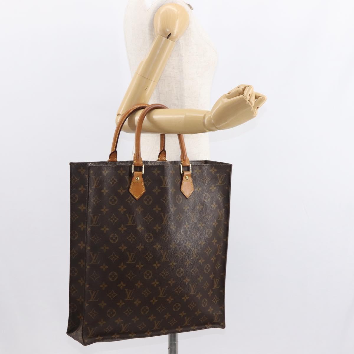 LOUIS VUITTON Monogram Sac Plat Hand Bag M51140 LV Auth 149524