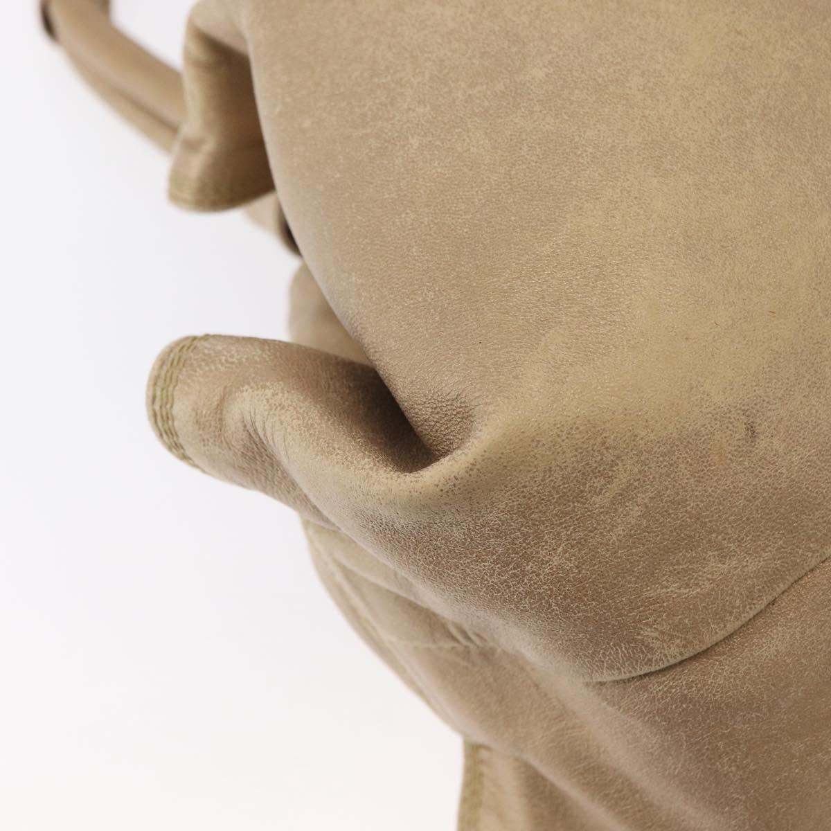 LOEWE Nappa Aire Anagram Hand Bag Leather Beige Auth 149530