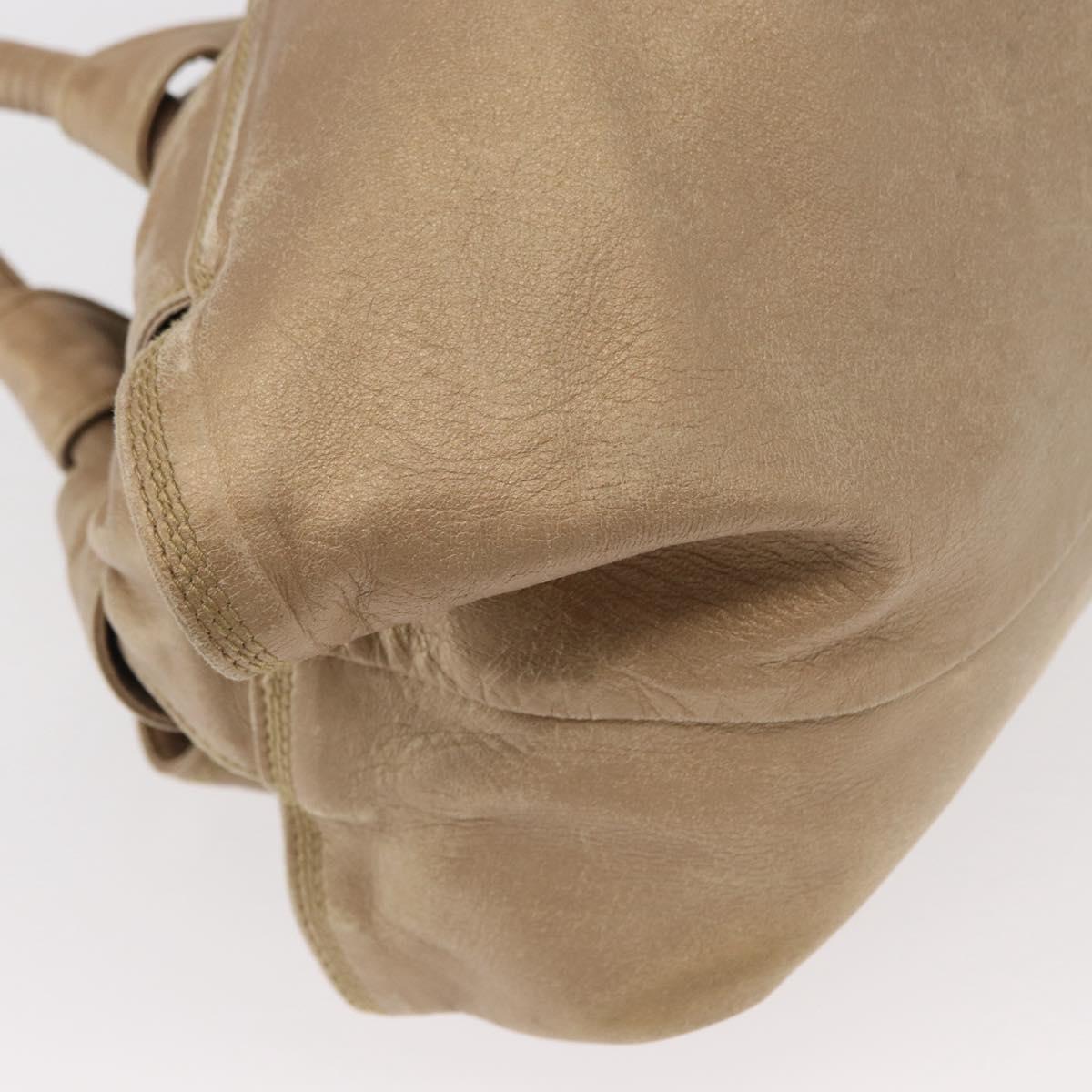 LOEWE Nappa Aire Anagram Hand Bag Leather Beige Auth 149530