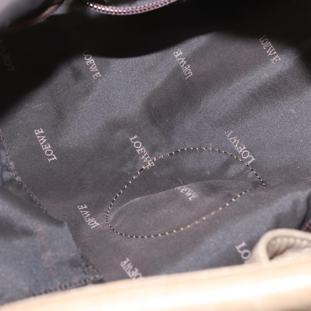 LOEWE Nappa Aire Anagram Hand Bag Leather Beige Auth 149530