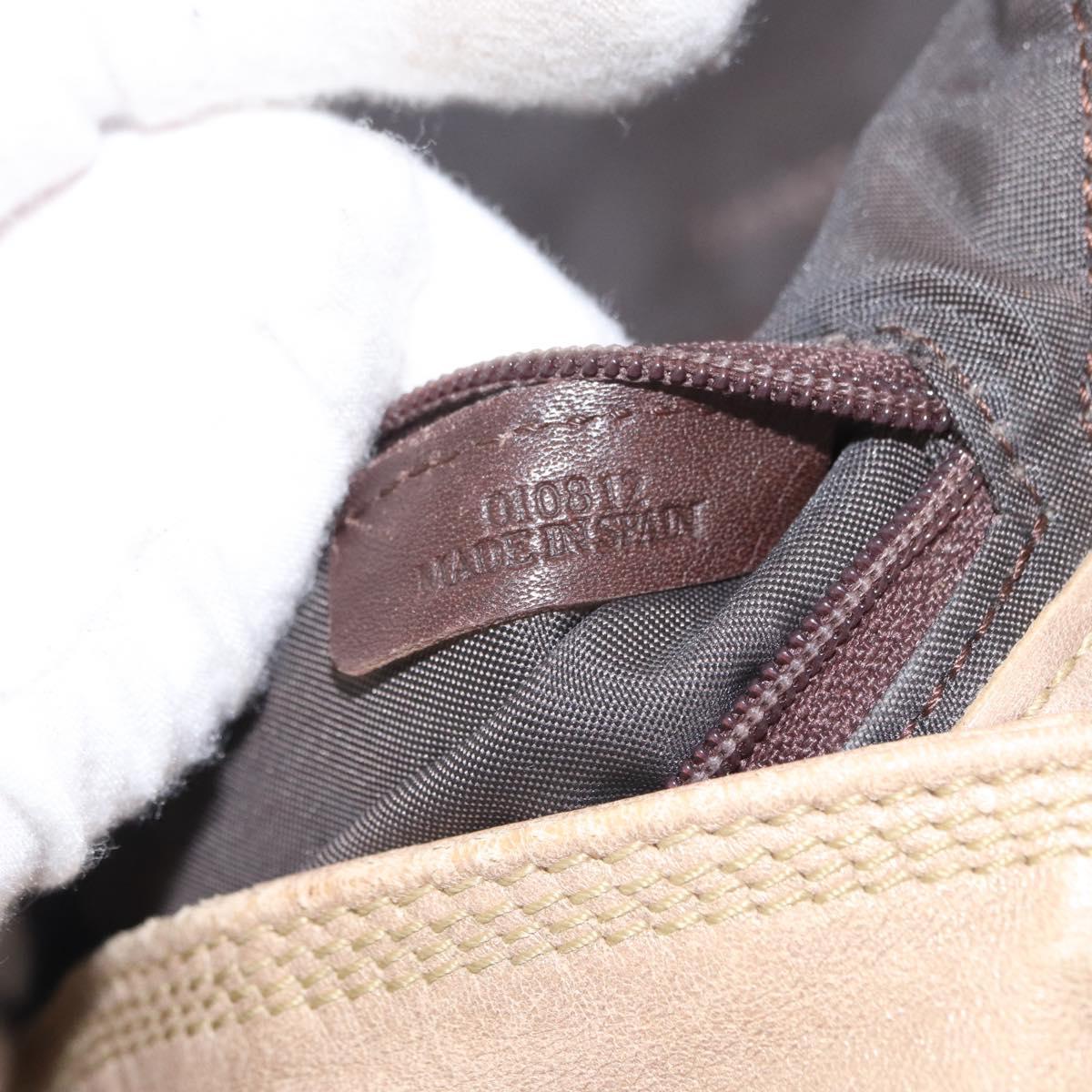 LOEWE Nappa Aire Anagram Hand Bag Leather Beige Auth 149530