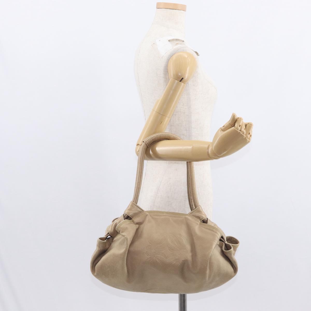 LOEWE Nappa Aire Anagram Hand Bag Leather Beige Auth 149530