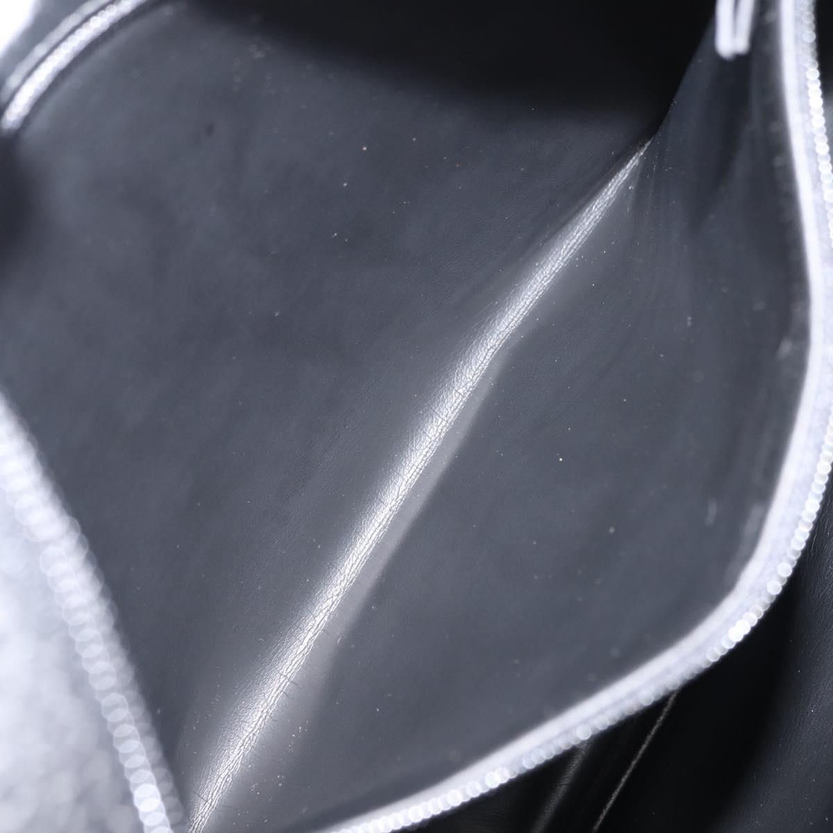 Christian Dior Hand Bag Leather Black Gold Auth 149531