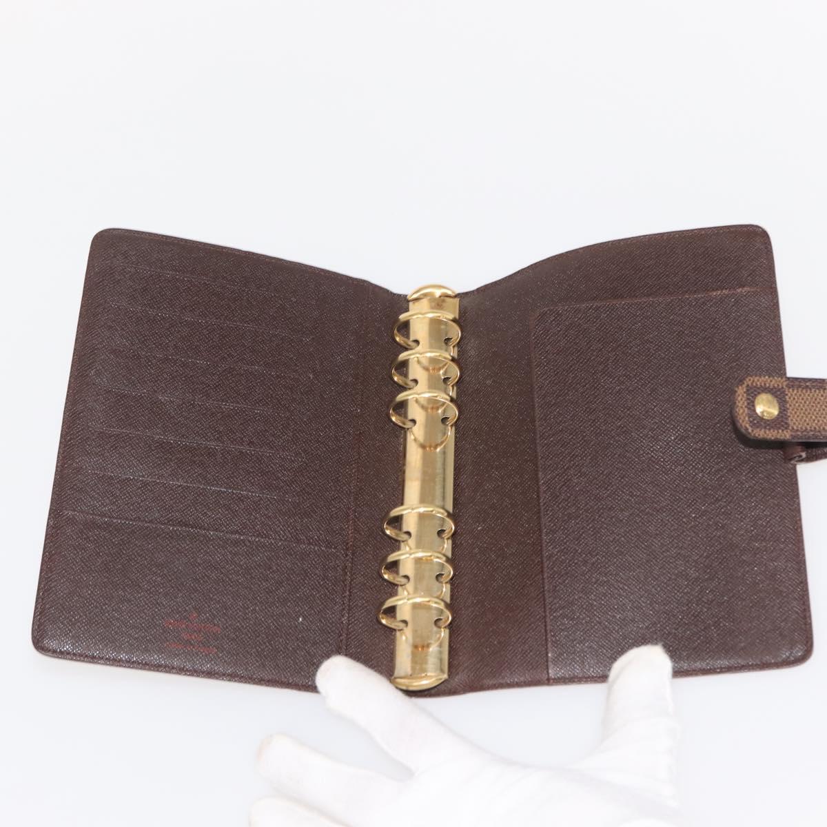 LOUIS VUITTON Damier Ebene Agenda MM Day Planner Cover R20240 LV Auth 149539