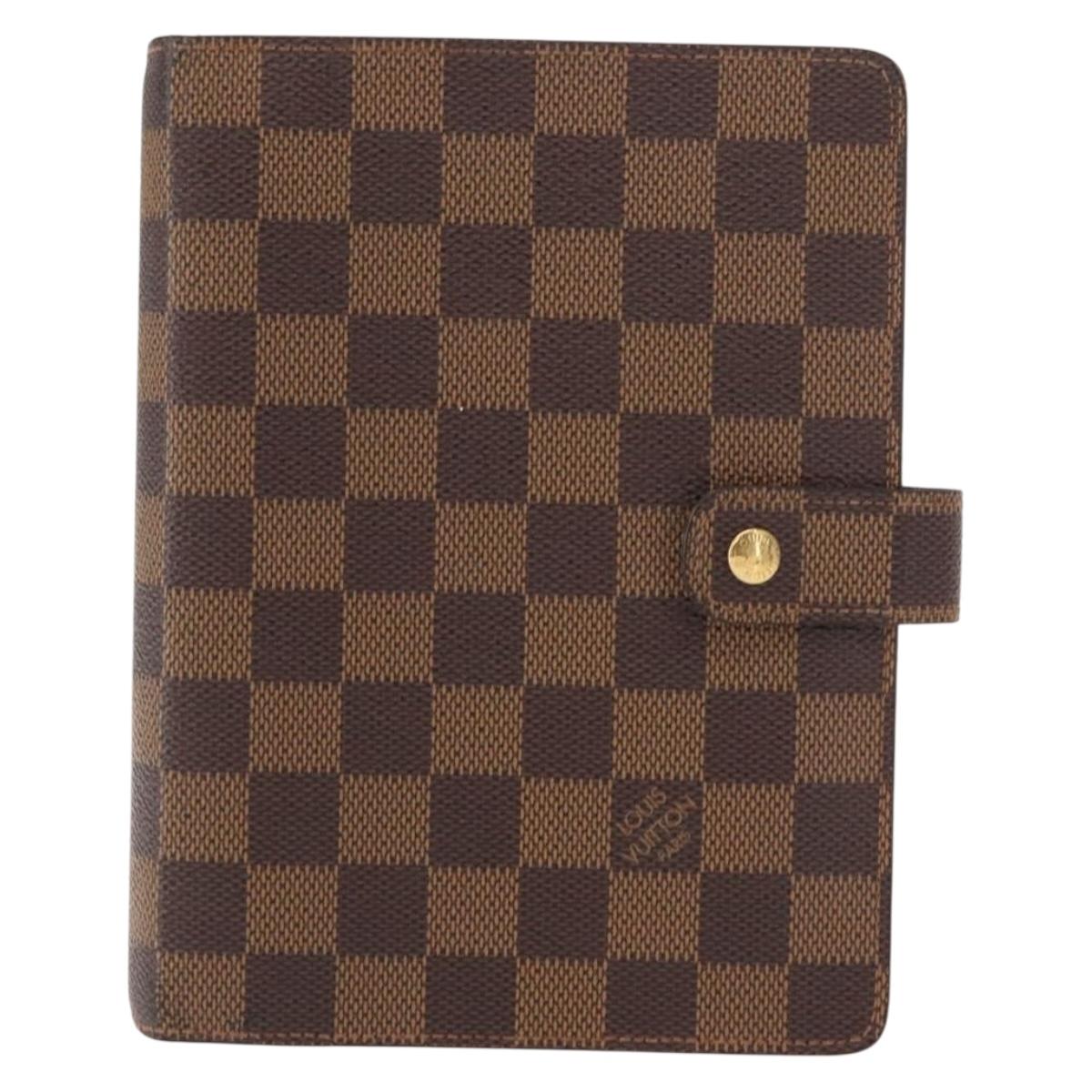 LOUIS VUITTON Damier Ebene Agenda MM Day Planner Cover R20240 LV Auth 149539