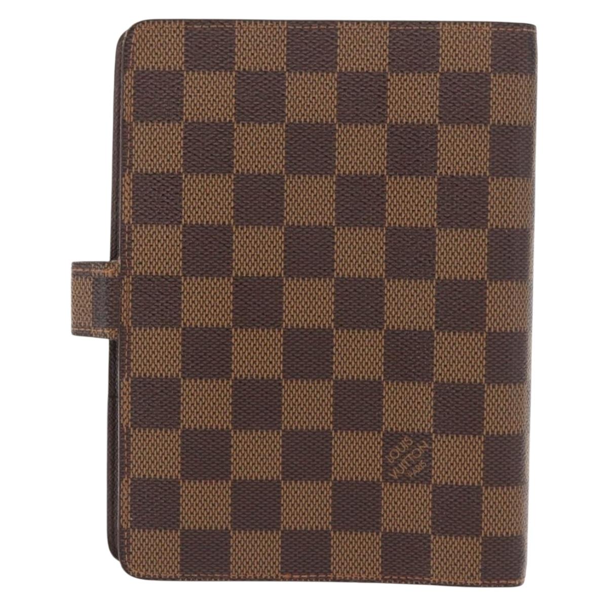LOUIS VUITTON Damier Ebene Agenda MM Day Planner Cover R20240 LV Auth 149539