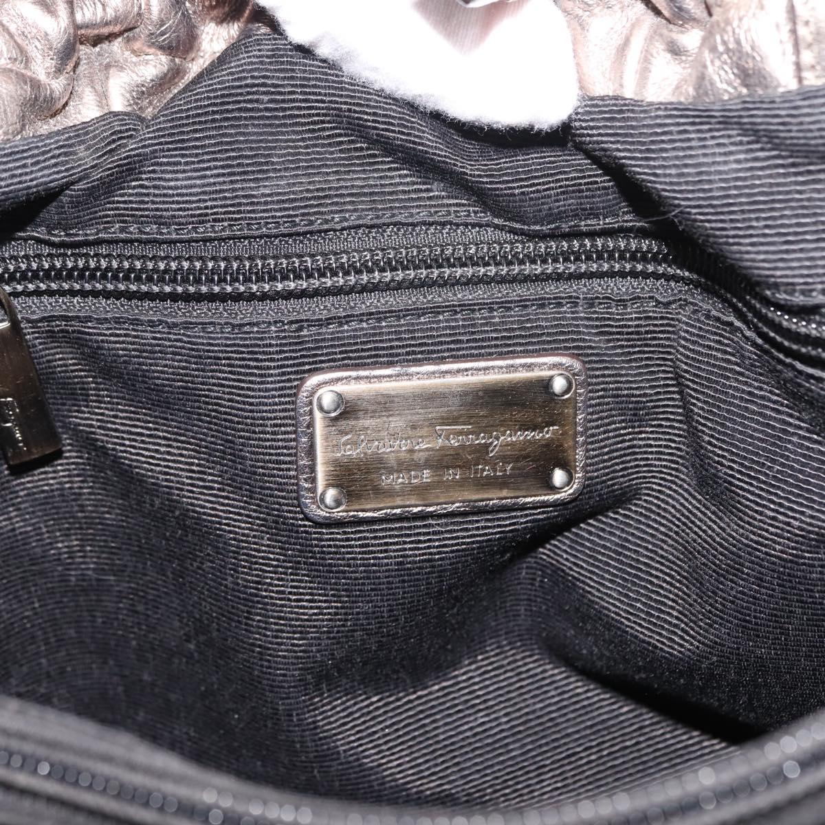 Salvatore Ferragamo Vala Shoulder Bag Leather Gold tone Auth 149548