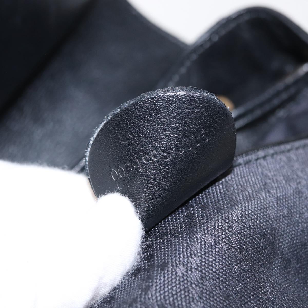 GUCCI Bamboo Backpack Leather Black Gold 003 1998 0016 Auth 149568