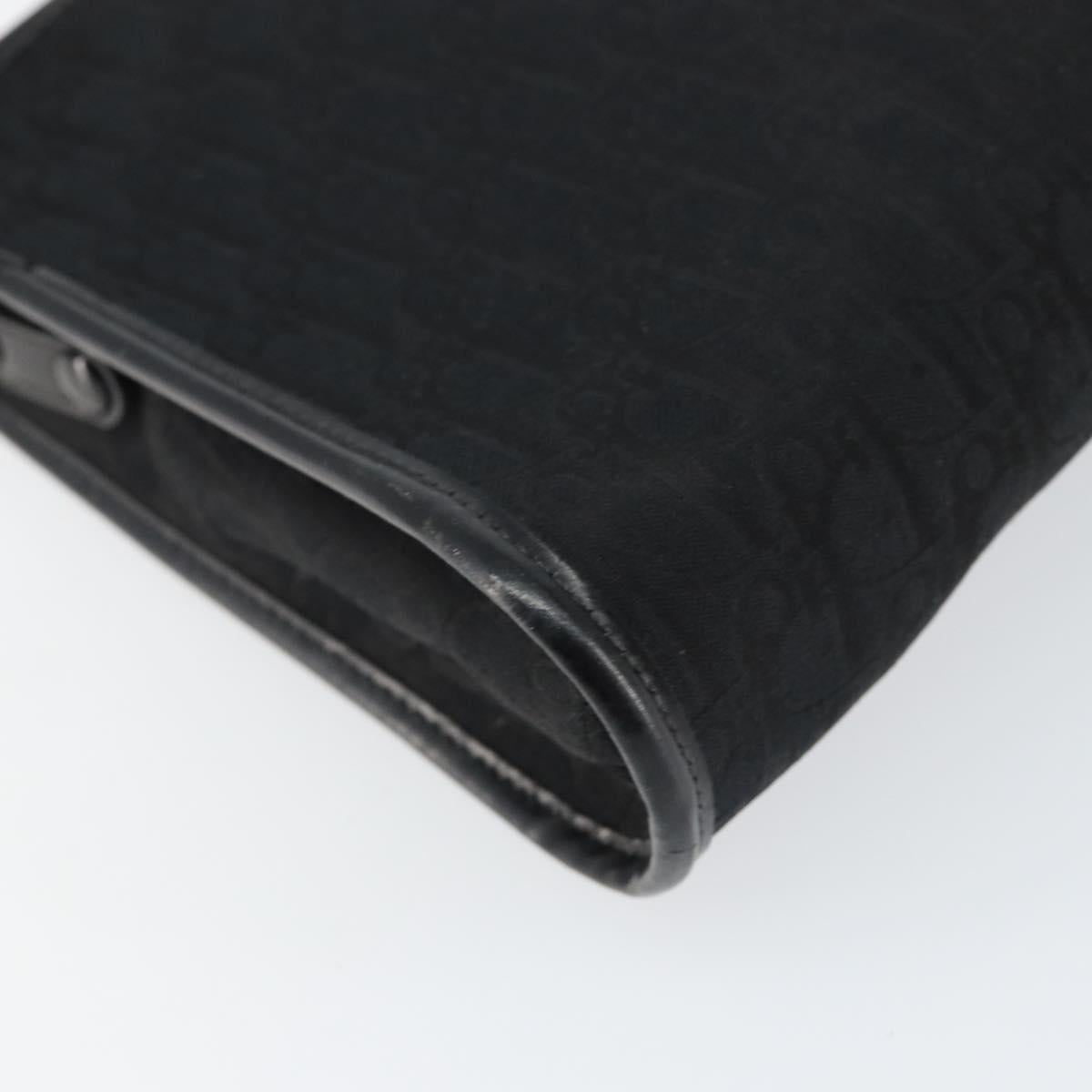 Christian Dior Trotter Canvas Shoulder Bag Black Gold Auth 149574