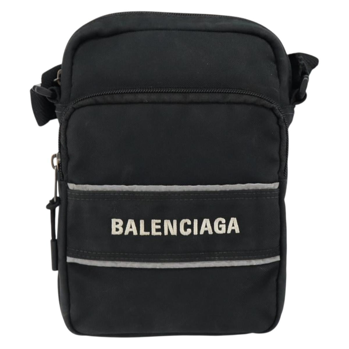 BALENCIAGA Messenger Bag Small Shoulder Bag Canvas Black 638657 Auth 149577