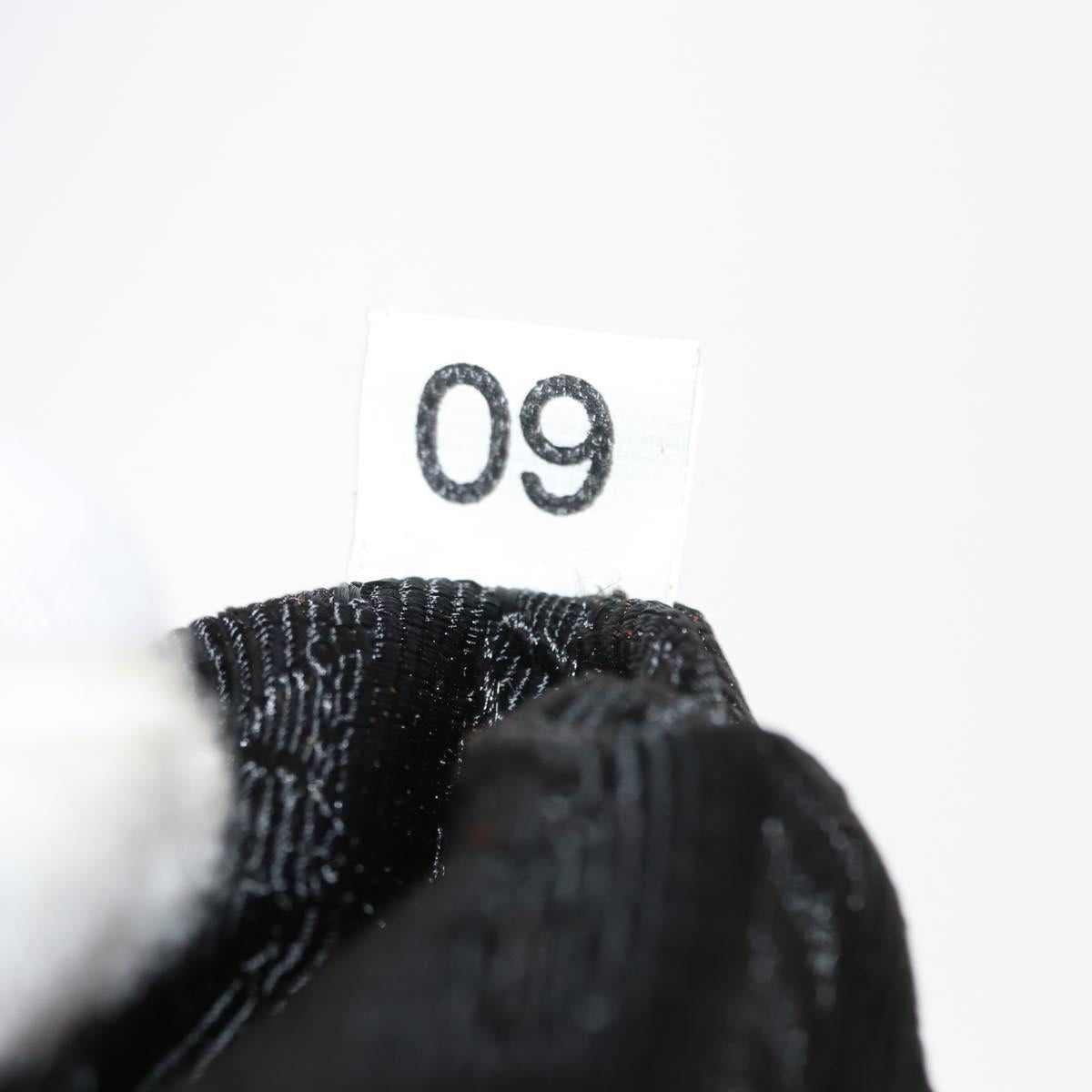 PRADA Hand Bag Nylon Leather Black Silver Auth 149582