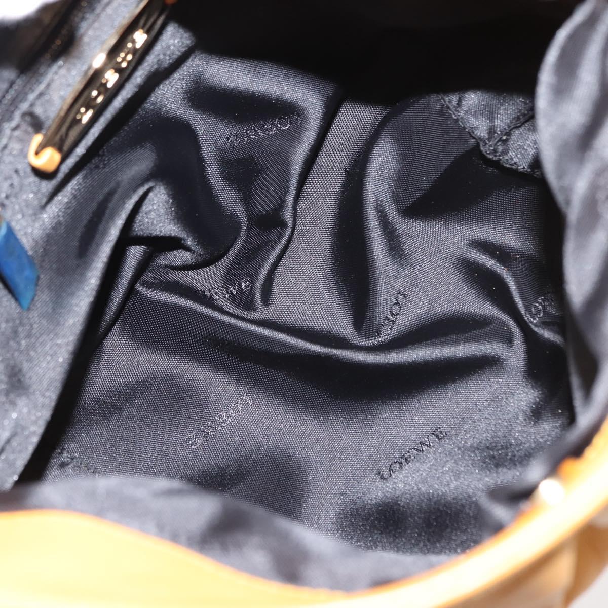 LOEWE Anagram Hand Bag Leather Yellow Auth 149588