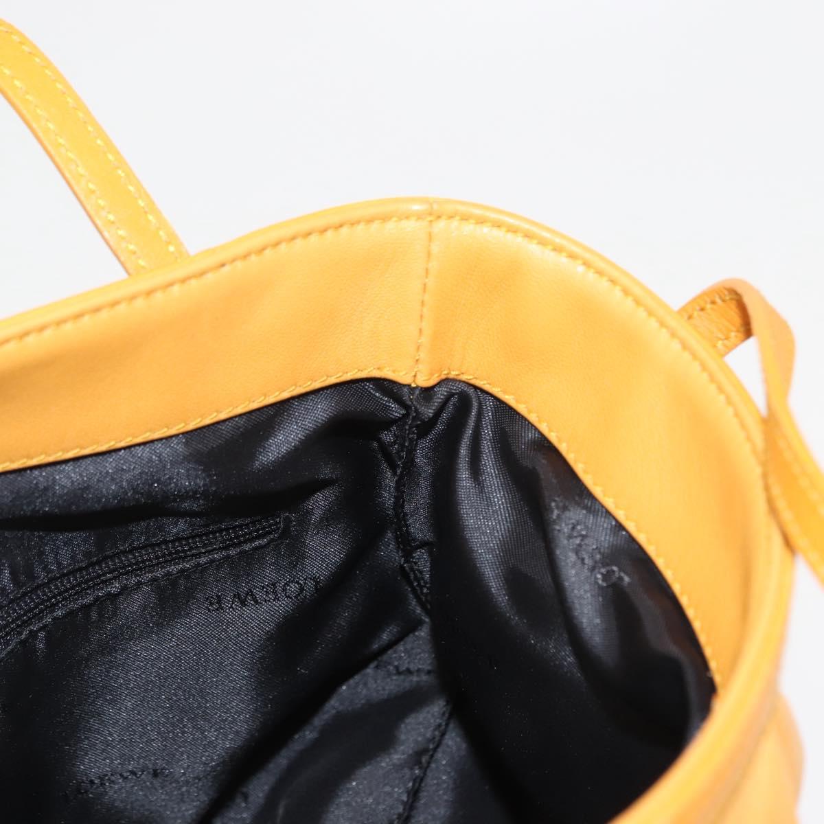 LOEWE Anagram Hand Bag Leather Yellow Auth 149588