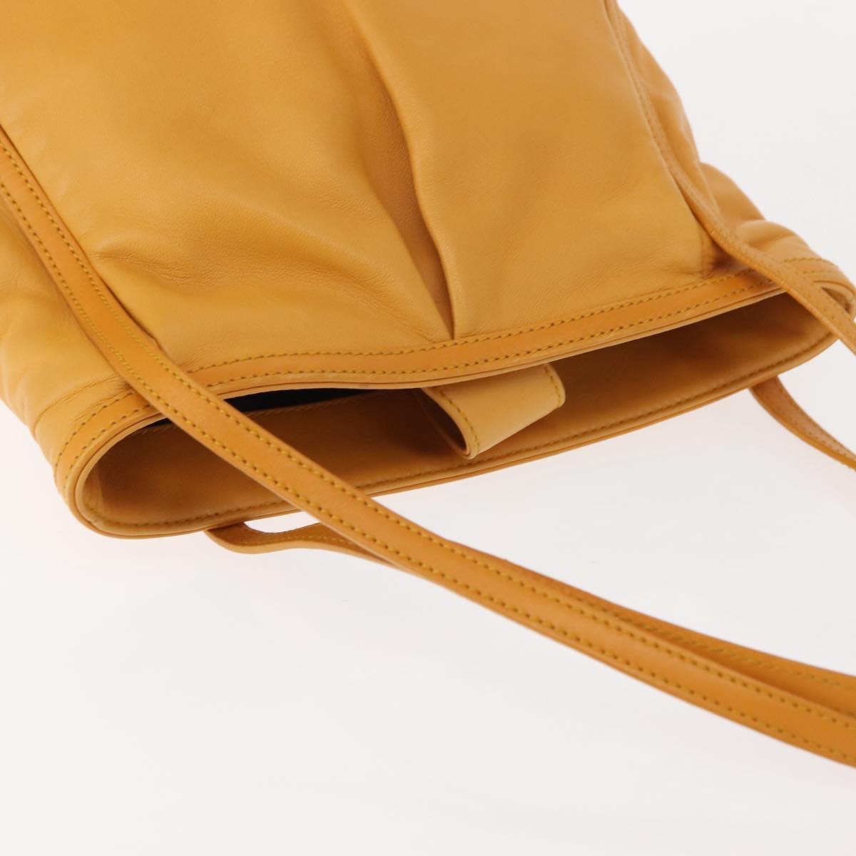 LOEWE Anagram Hand Bag Leather Yellow Auth 149588