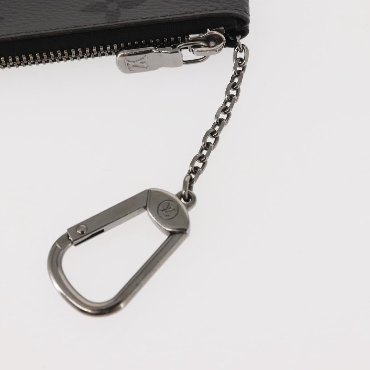 LOUIS VUITTON Monogram Eclipse Reverse Pochette Cles Purse M80905 LV Auth 149596